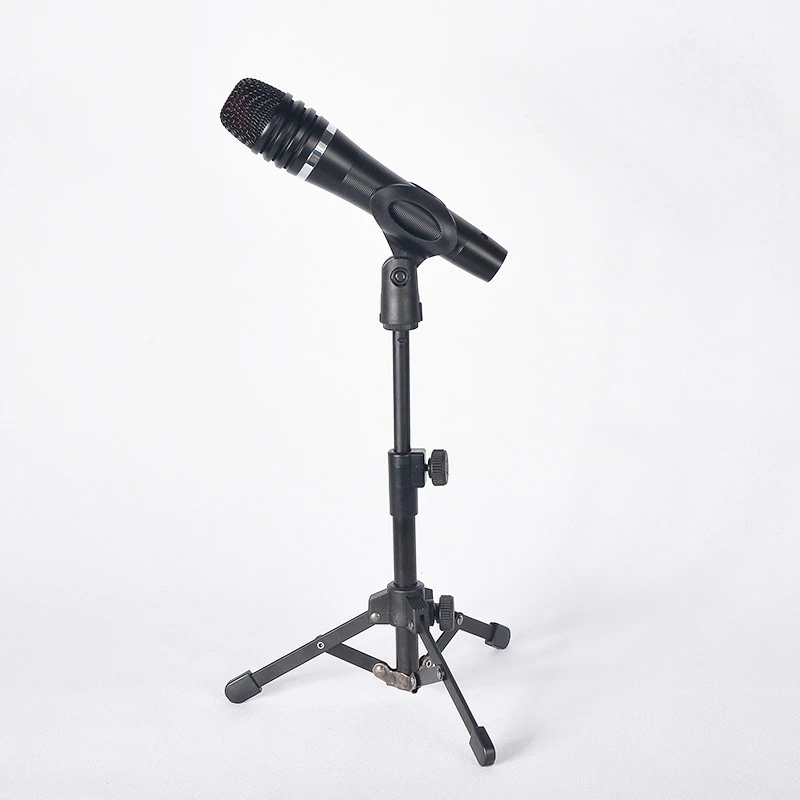 Mini Tabletop Tripé Microfone Mic Stand, Suporte com Rosca, Reunião, Palestras, Falando e Ect