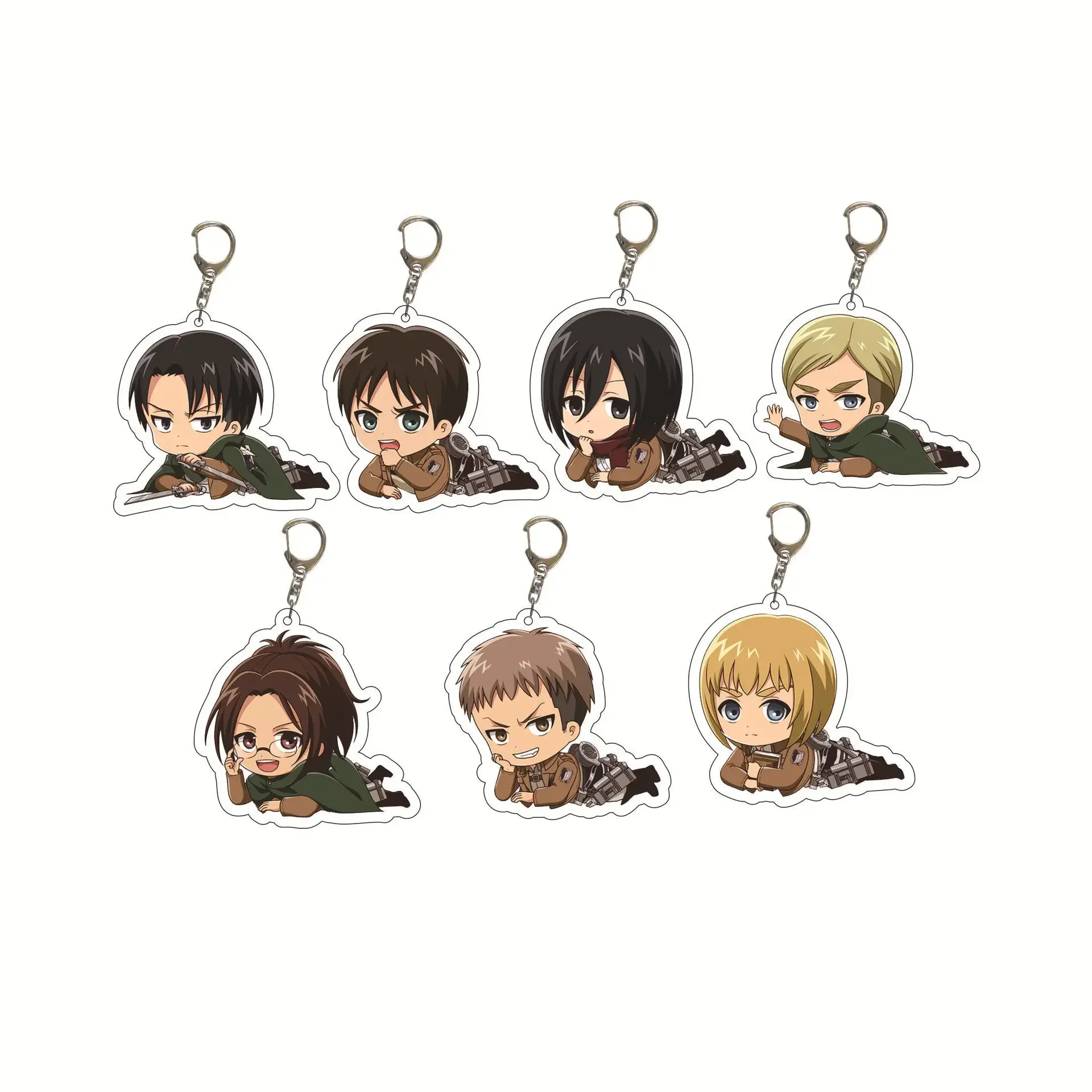 Breloczki akrylowe Eren Jaeger Mikasa·Ackerman Armin Arlert moda biżuteria wisiorek kostiumy Cosplay DIY rekwizyty Anime urządzenia peryferyjne