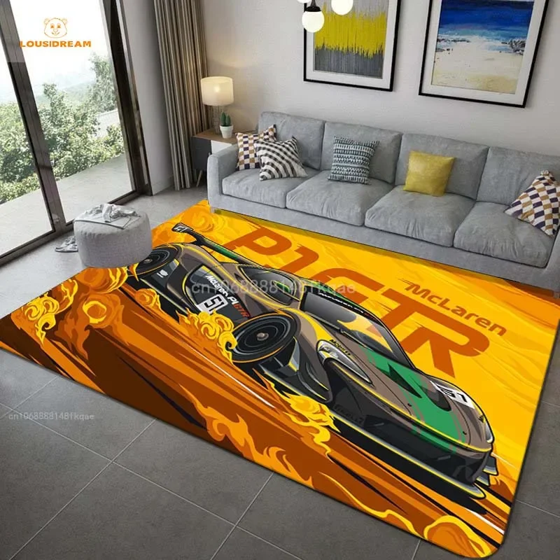 Racing Car Pattern Artwork Rug Bedroom Living Room Cool F1 Carpet for Kitchen Floor Mats Home Decor Non-Slip Floor Pad Rugs