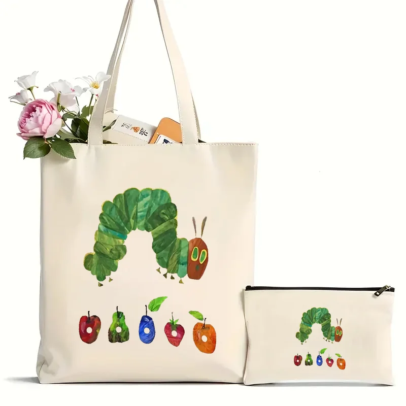 

2Pcs Aesthetic Flower Pattern Shoulder Bag, All-Match Lightweight Shopping Handbag For Women, Casual Minimalist Daily Use Bag