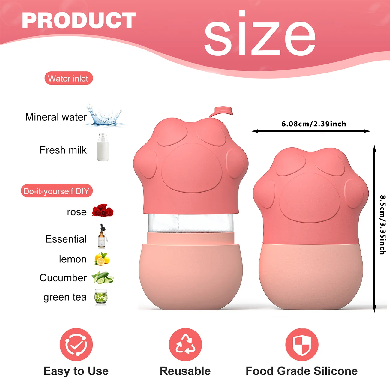Silicone Face Ice Cube Mould Beauty Skin Care Silicone Face Ice Roller