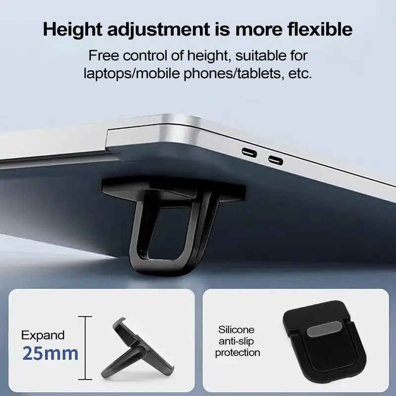Folding Self-Adhesive Laptops Stand Invisible Computer Keyboards Stand Bracket for Desk Notebook Feet for MacBook
