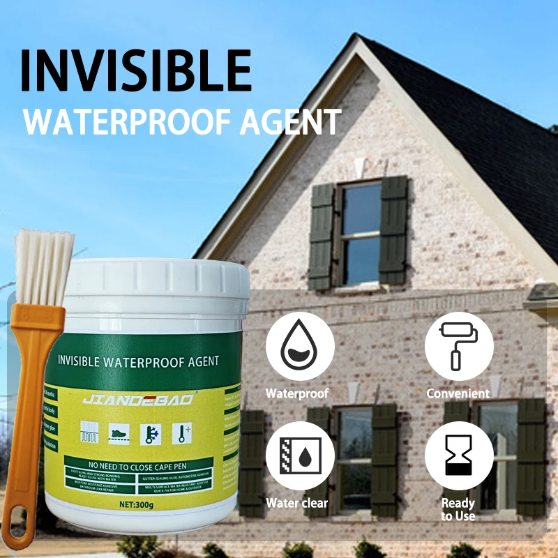 100g/300g Invisible Waterproof Sealant: Transparent Water-Based Leak Repair for Roofs, Walls, Bathroom, Shower, Indoor/Outdoor,