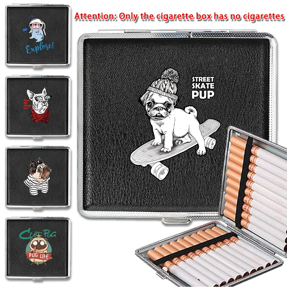 Dustproof PU Cigarette Storage Box Cigar Protective Cover High-capacity Waterproof Smoking Accessories Dog Pattern