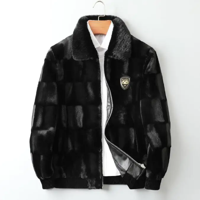 

New Winter Men Fur Collar Fluffy Leather Jackets Man Fleece Warm Casual Coats Good Quality Male Slim Winter Jackets Size L-5XL