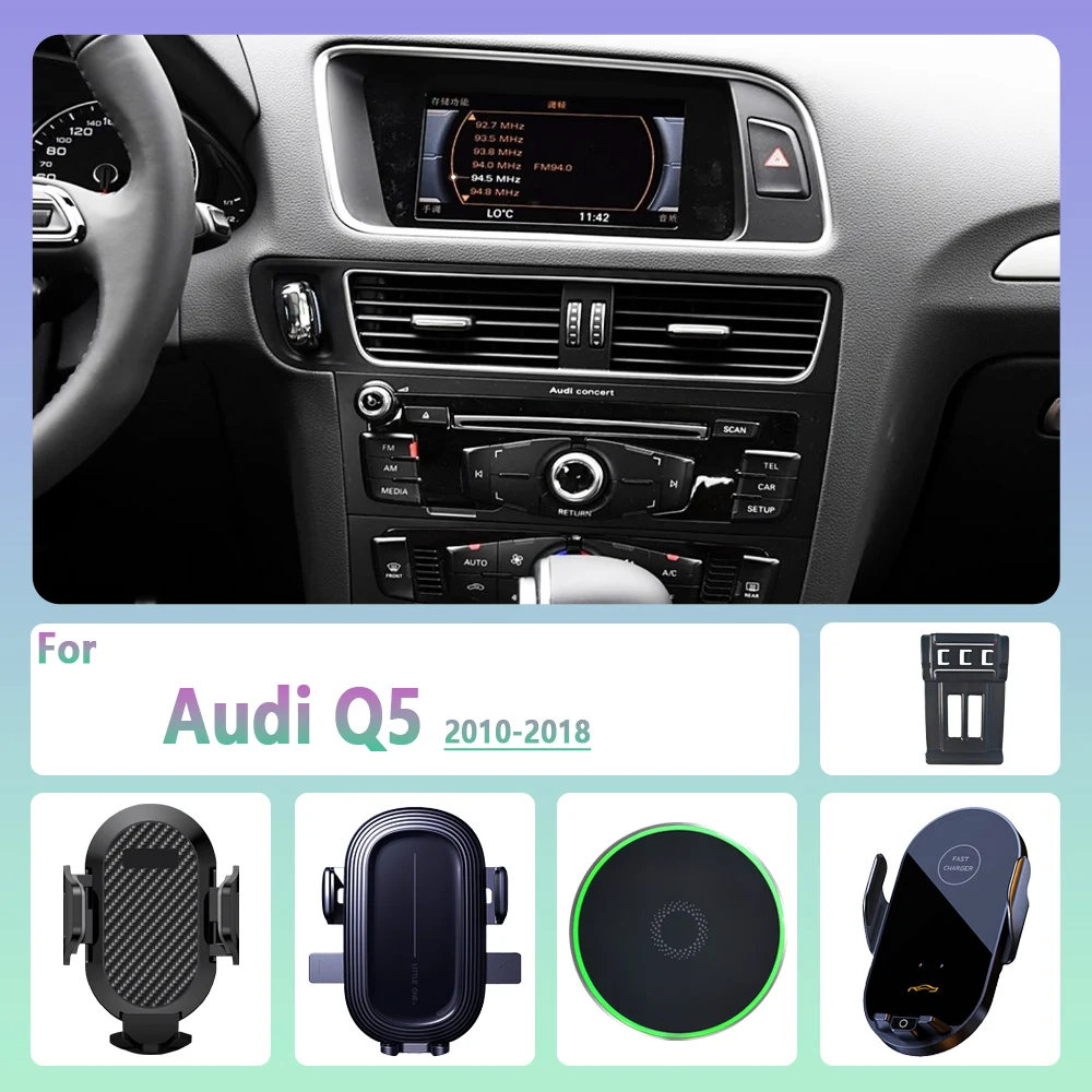 For Audi Q5 8R 2010 2011 2012 2013-2018 Car Phone Holder Wireless Charging Magnetic Phone Holder Car Magsafe Support Accessories