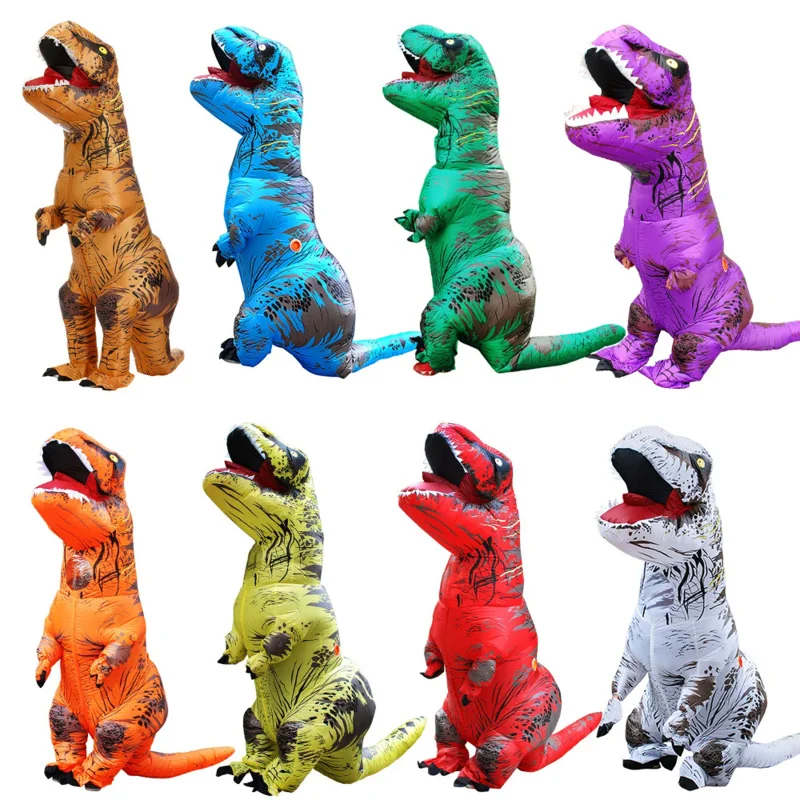 

Hot Inflatable Dinosaur Suit Dress T-Rex Animal Party Cosplay Carnival Halloween Suit For Man Woman Adult Kids