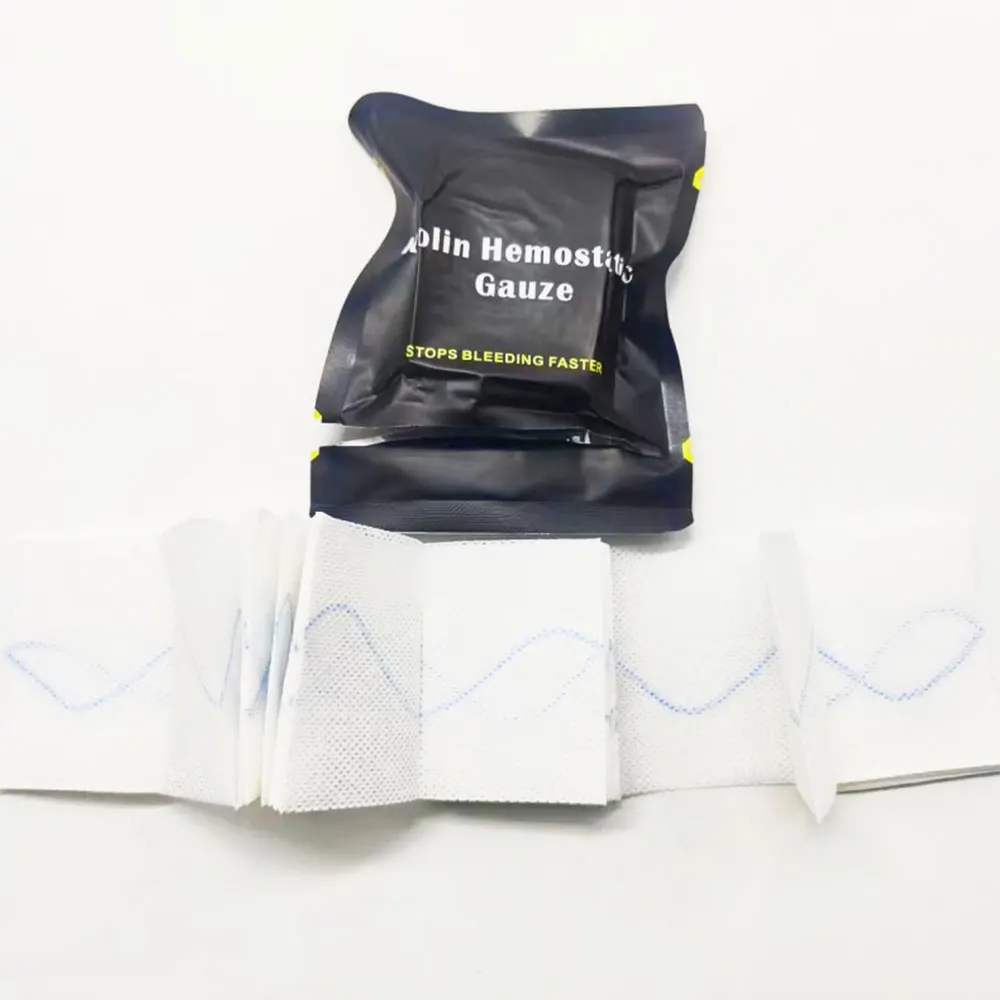 7.5*1.5M Hemostatic Kaolin Gauze Combat Emergency Trauma  Soluble For Tactical Military First Aid Kit Medical Wound Dressing