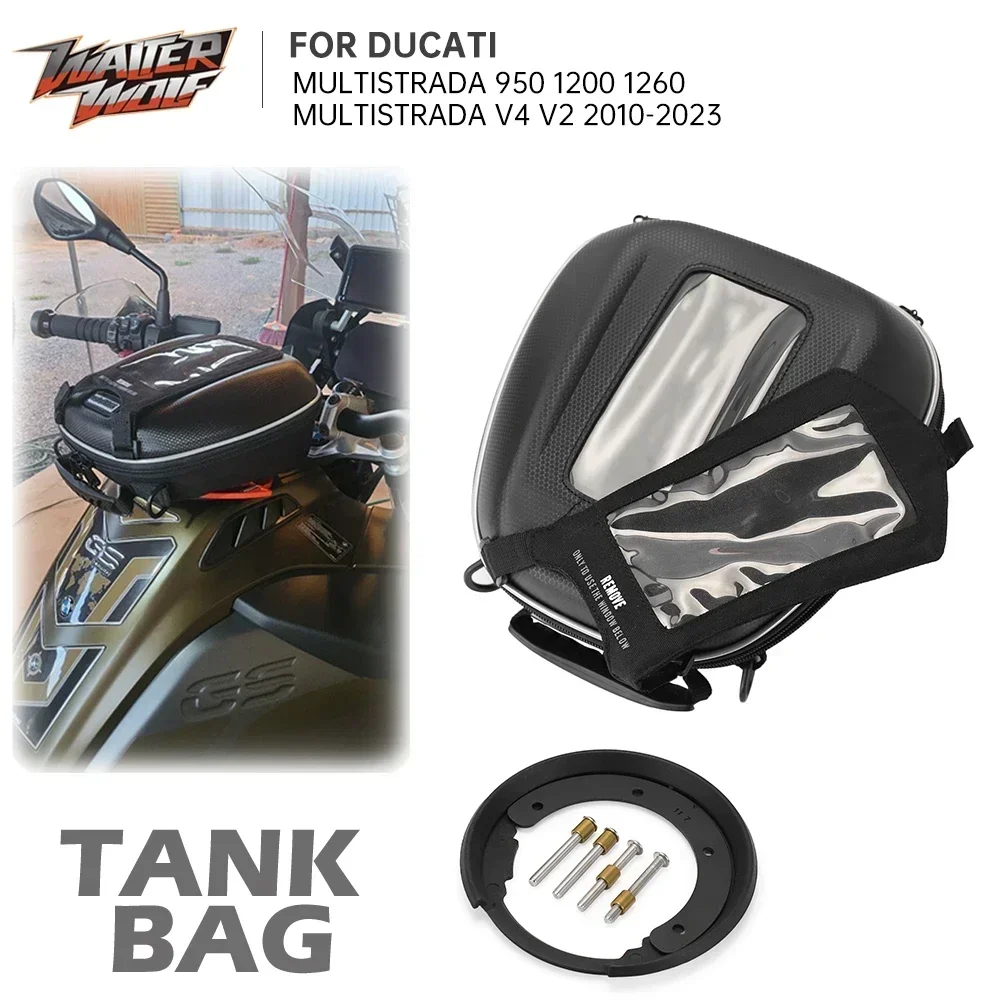 Tank Bag For DUCATI Multistrada V2/4 950 1200 Enduro 1260 DVT/S Motorcycle Accessories Luggage Tanklock Oil Fuel Waterproof Bags