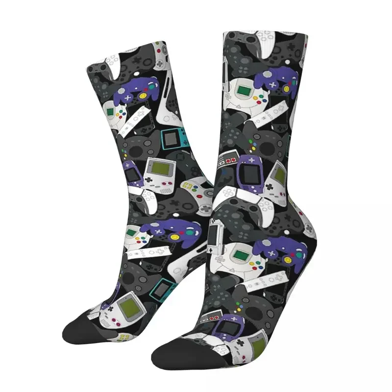 

Y2K Happy Retro Gamer Controller All Crazy Men'S Socks Unisex Street Style Pattern Printed Novelty Crew Sock Boys Gift