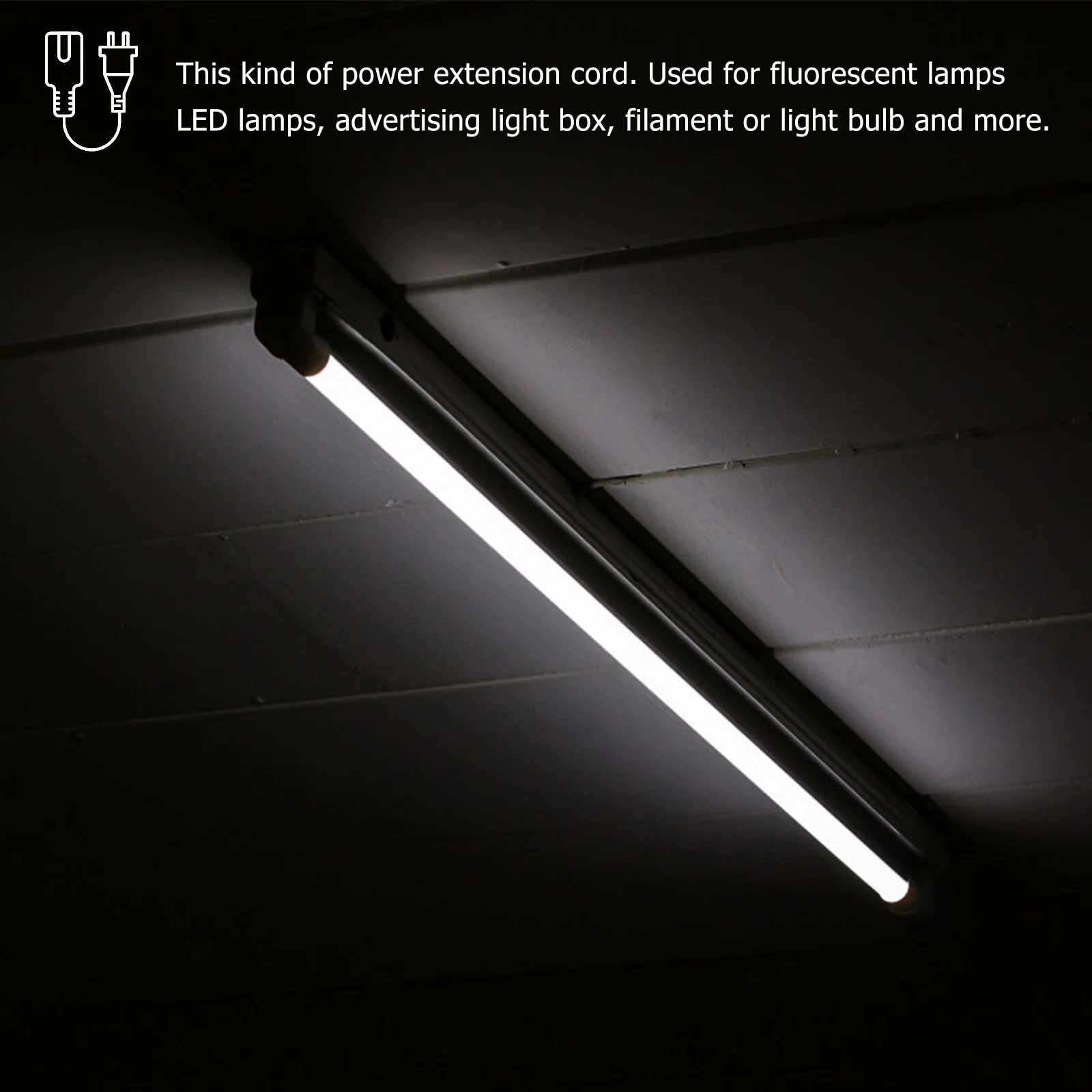 2 قطعة Led كابل تمديد الطاقة 3-Pin لنا التوصيل تركيب المصابيح محول مع تشغيل/إيقاف التبديل لصندوق تسجيل مصباح الفلورسنت طويل #3