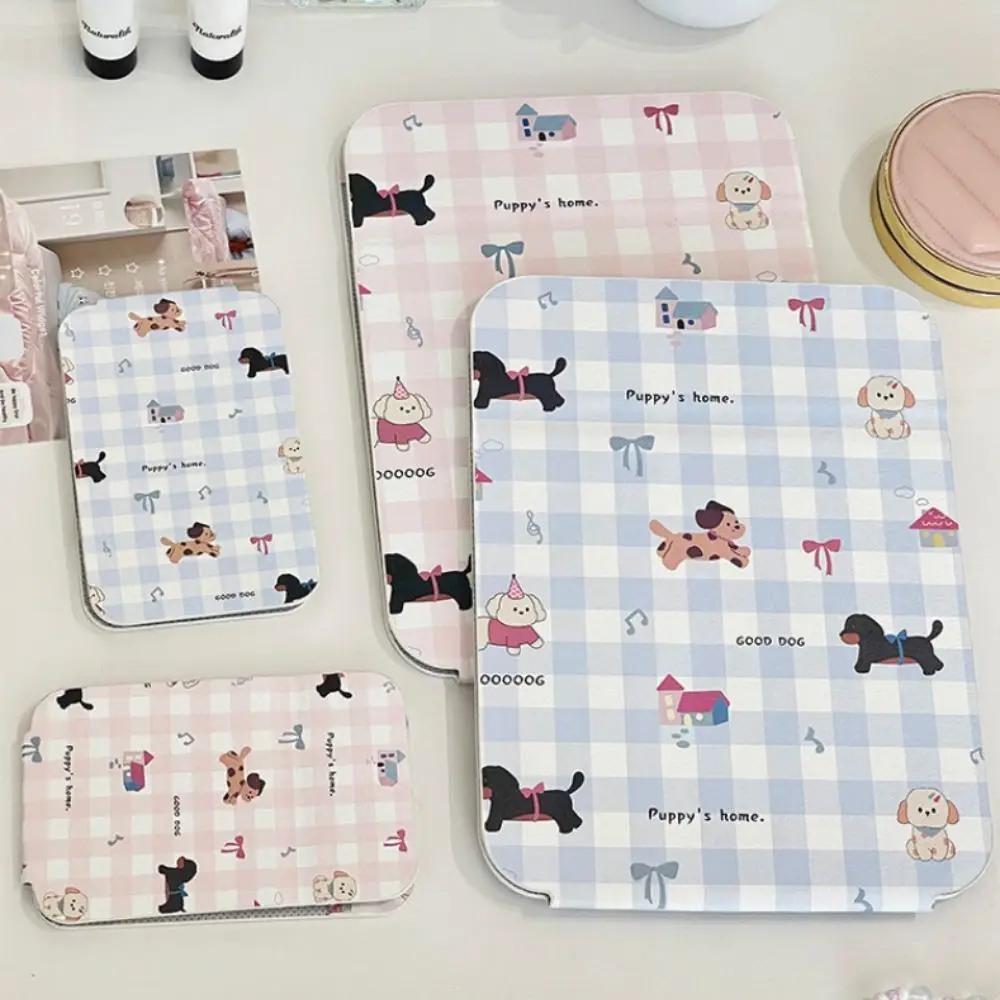 Portable Foldable Makeup Mirrors Cartoon Pattern Stand Handheld Mirror Light Weight Square Cosmetic Mirror