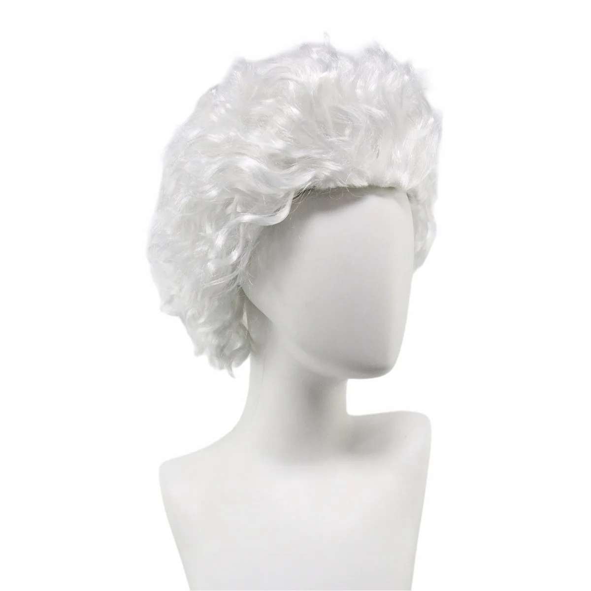 Anxin Brand Synthetic Fiber Wig: White Slicked-Back Cornrow Hairstyle, with Voluminous and Three-Dimensional Strands, Breathable and Comfortable to Wear, Suitable for Various Activities