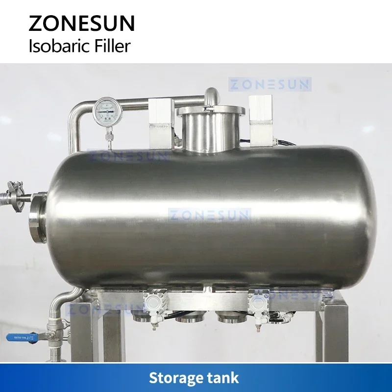 ZONESUN Mesin Pengisi Minuman Berkarbonasi Aluminium Pengisi Kaleng Pengisi Soda Peralatan Pengisian Isobarik Tekanan Konter ZS-CF4A