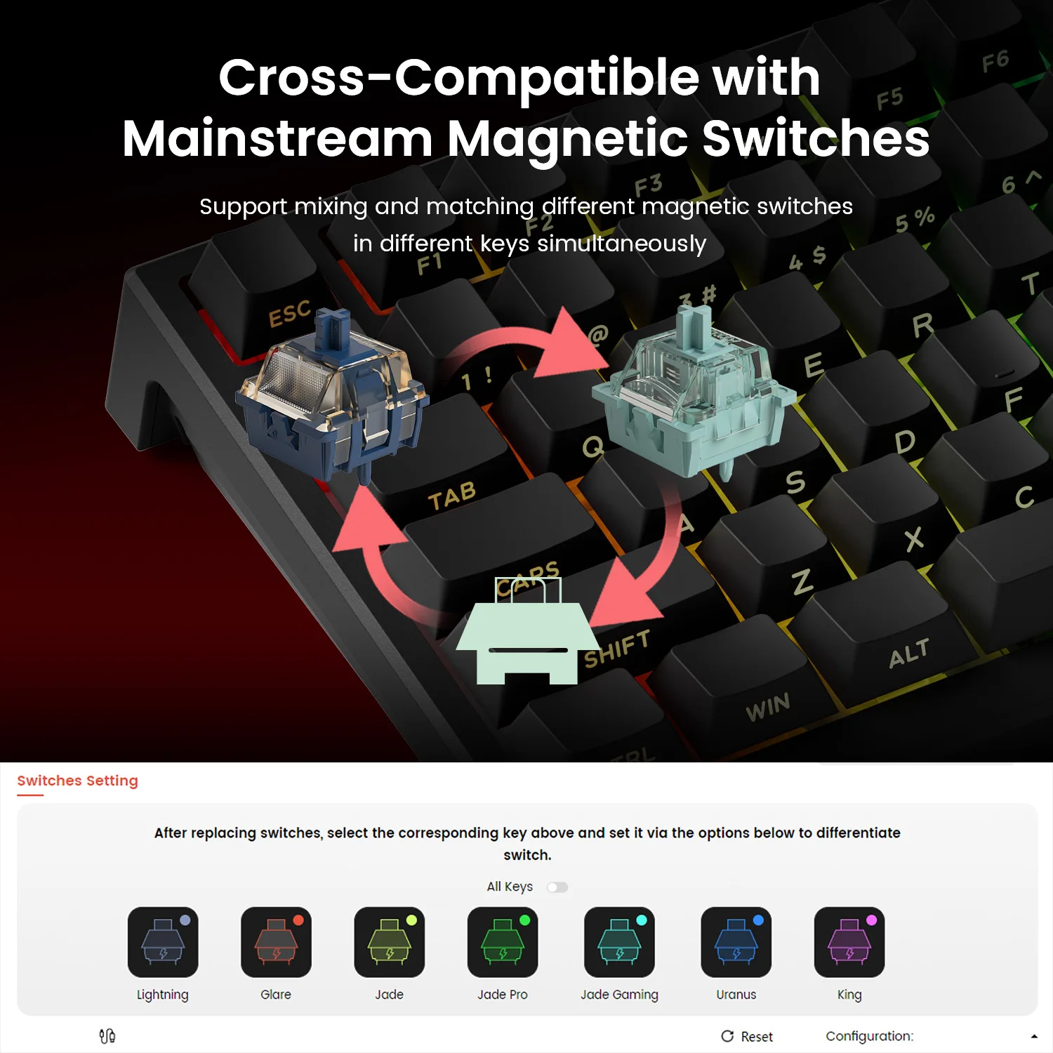 Akko TAC75 HE Magnetic Switch Mechanical Keyboard 75% Rapid Trigger 0.005mm ARGB 8K Polling Rate Wired Gamer Customized Keyboard
