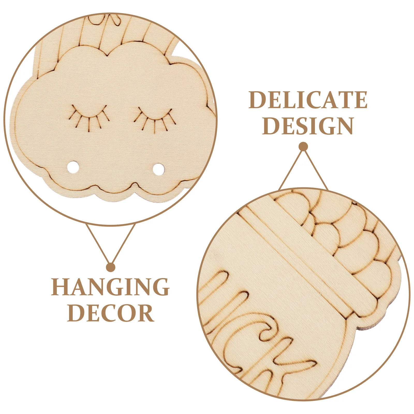 

1Set Wooden Wind Chime Kit DIY Unfinished Craft Spring Garden Hanging Decor Supply Wood Wind Chimes Balcony Decorations