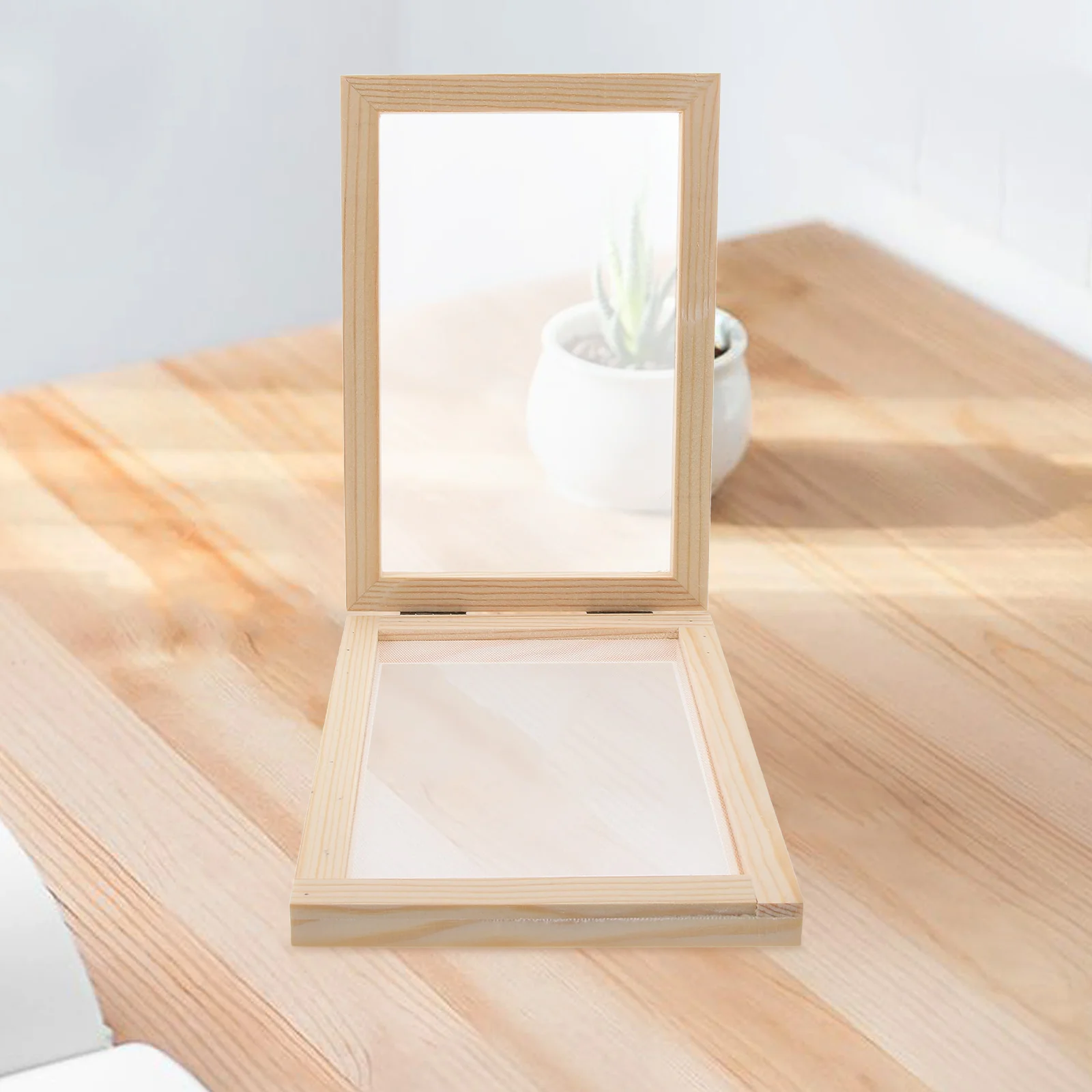 

21pcs /Set Wooden Paper Making Frame Handmade Craft Mold Diy Kids Educational Tool Reusable Printing Screen Cloth For T-Shirts