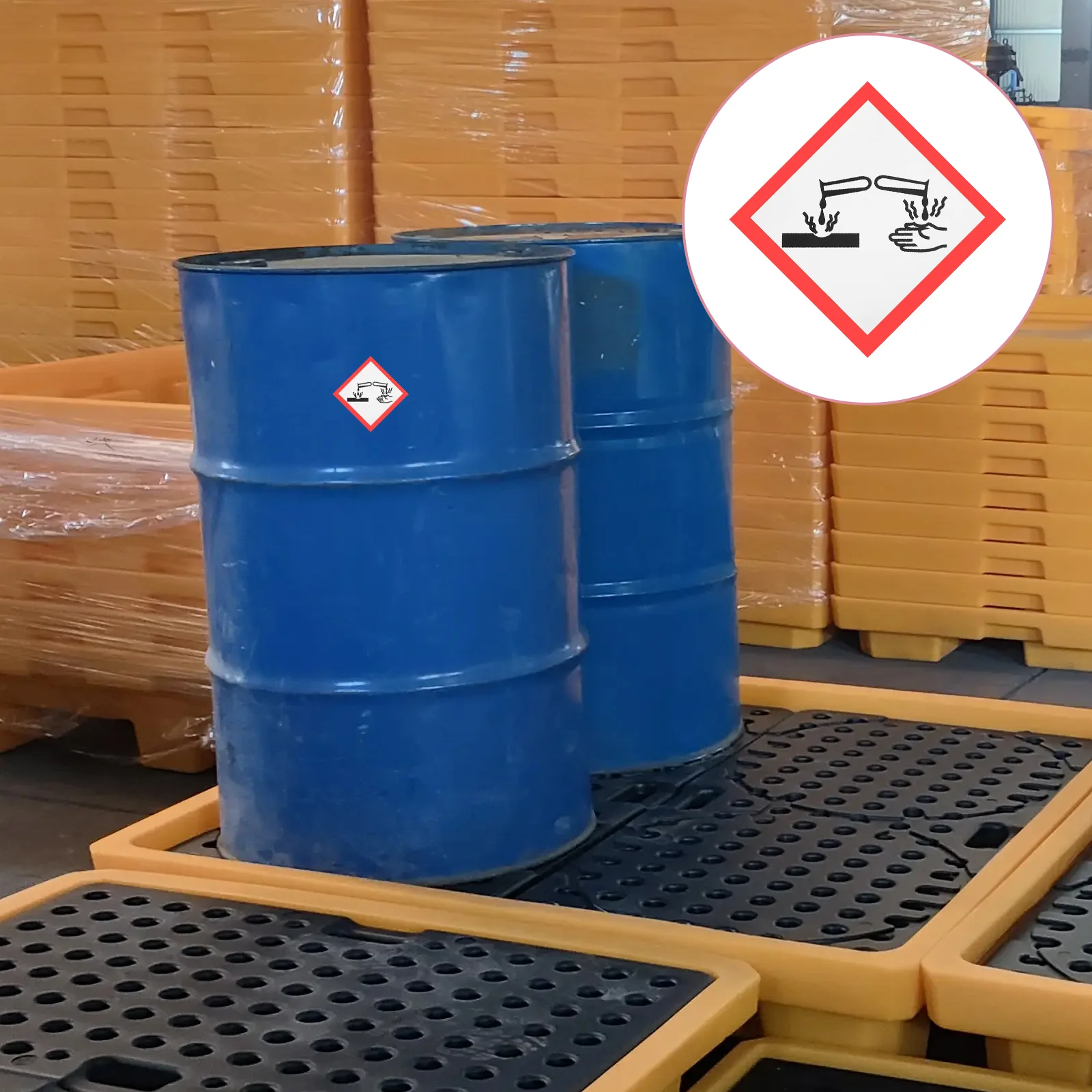 الملصقات الكيميائية Hazmat Placard التآكل خطر لاصق زين ملصق علامة البلاستيكية