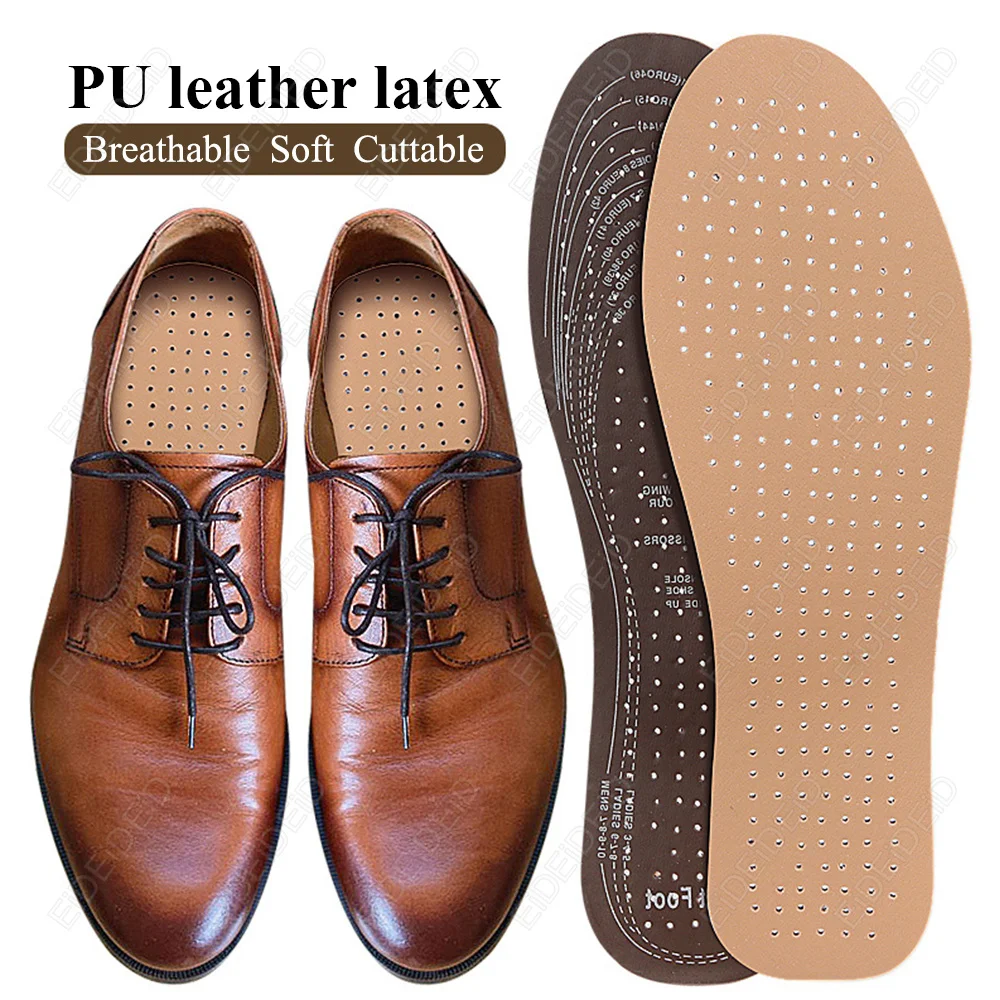 Leather Shoes Insoles Boots Shoe Inserts Soft Breathable Deodorant Anti-slip Template Shock Absorbing Shoe Insoles Soles Unisex