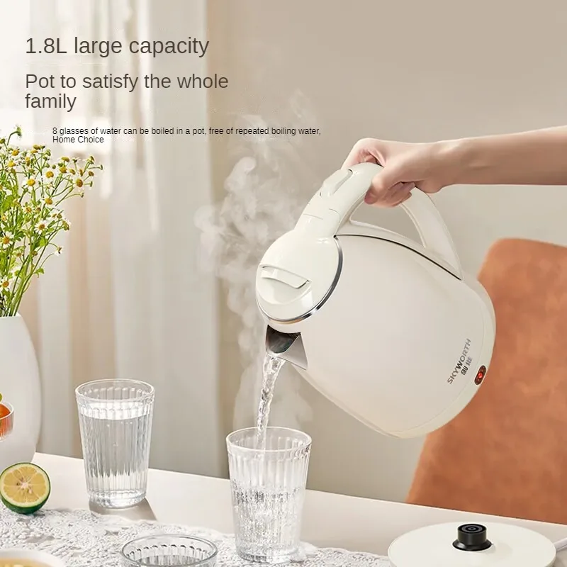 Hot Water Kettle 1.8L Double Layer Anti-scald 304 Stainless Steel Large Capacity Electric Water Boiler for Home S193 220V