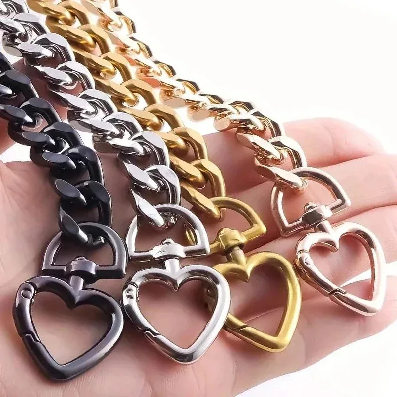 1/2 قطعة سلسلة محفظة معدنية حزام موسع شكل قلب محفظة سلسلة لسحر الإكسسوارات ، إطالة Crossbody حقائب الكتف حزام #4