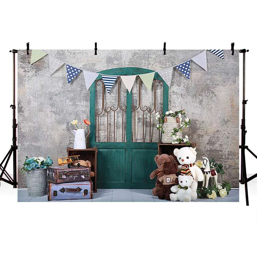 Avezano pano de fundo recém-nascido festa aniversário decoração quebra bolo floral brinquedo mala para fotografia estúdio foto photozone
