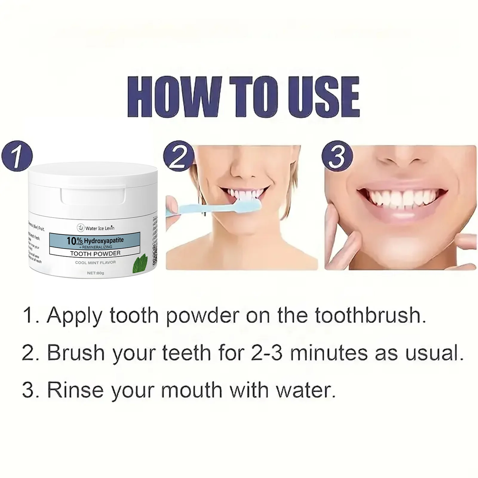 80g Mints Oral Powder Remove Stains Teeth Cleansing Powder Breath Refreshing Sensitive Teeth Whitening Powder For Teeth Care