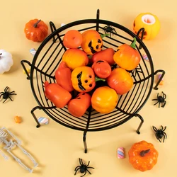 Cestino di caramelle di Halloween nero arancione viola Spider Web Bowl cesto di imballaggio di biscotti piatto di frutta forniture per la decorazione di Halloween