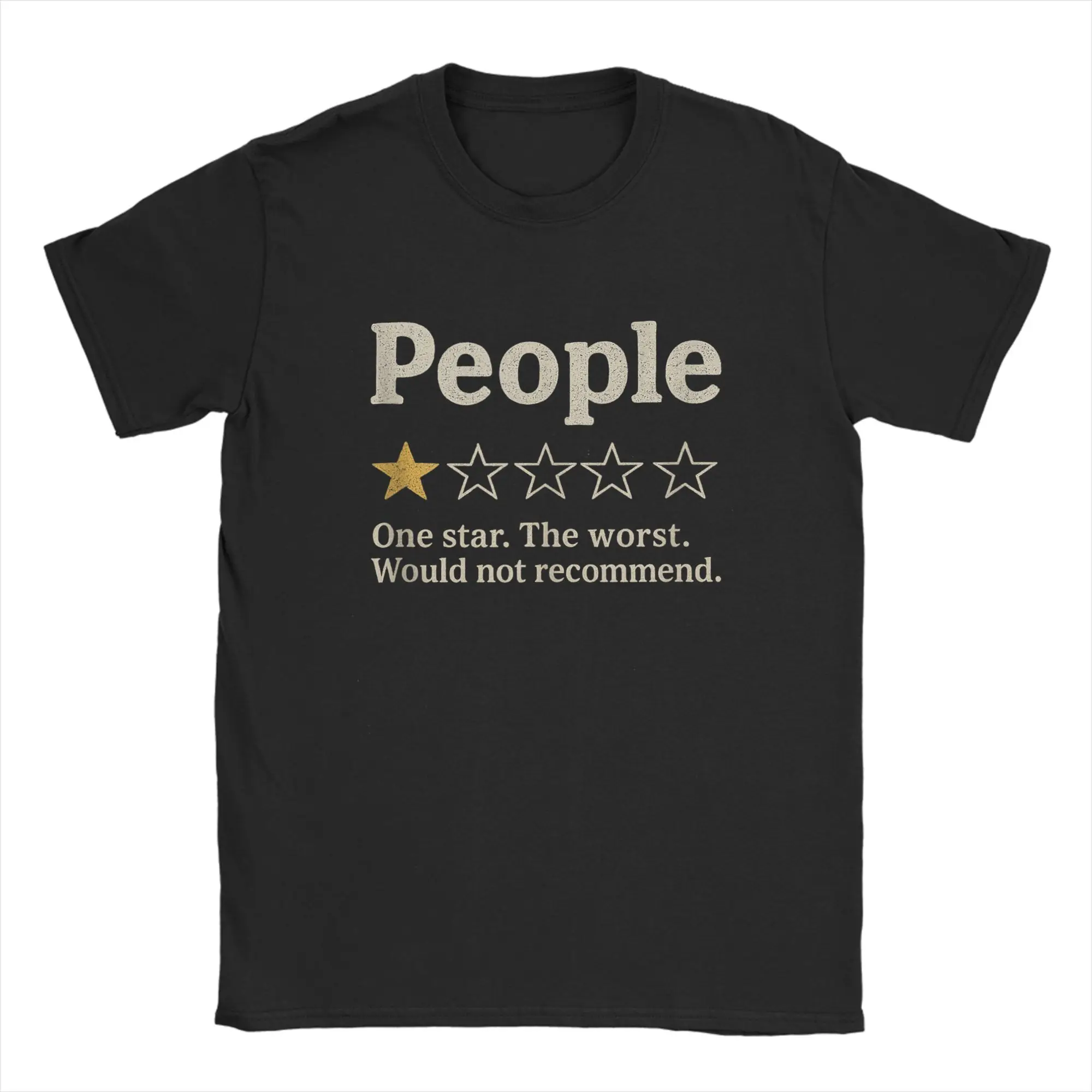 People One Star Rating Would Not Recommend Introvert T Shirt Beach Harajuku T Shirts Men's Cotton O Neck Oversize Clothes