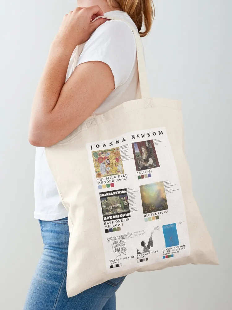 

Joanna Newsom Discography Albums EPs Poster Illustration Tote Bag tote bag women hand bag tote bags cloth bags