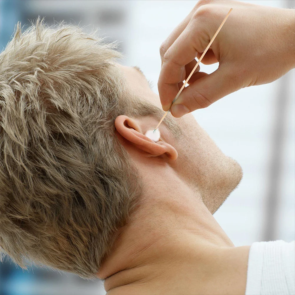 

8pcs Bamboo Handle Goose Cleaners Professional Wax Remover Non-Slip Picker Portable Ear Wax Cleaner 360 Rotation Spiral