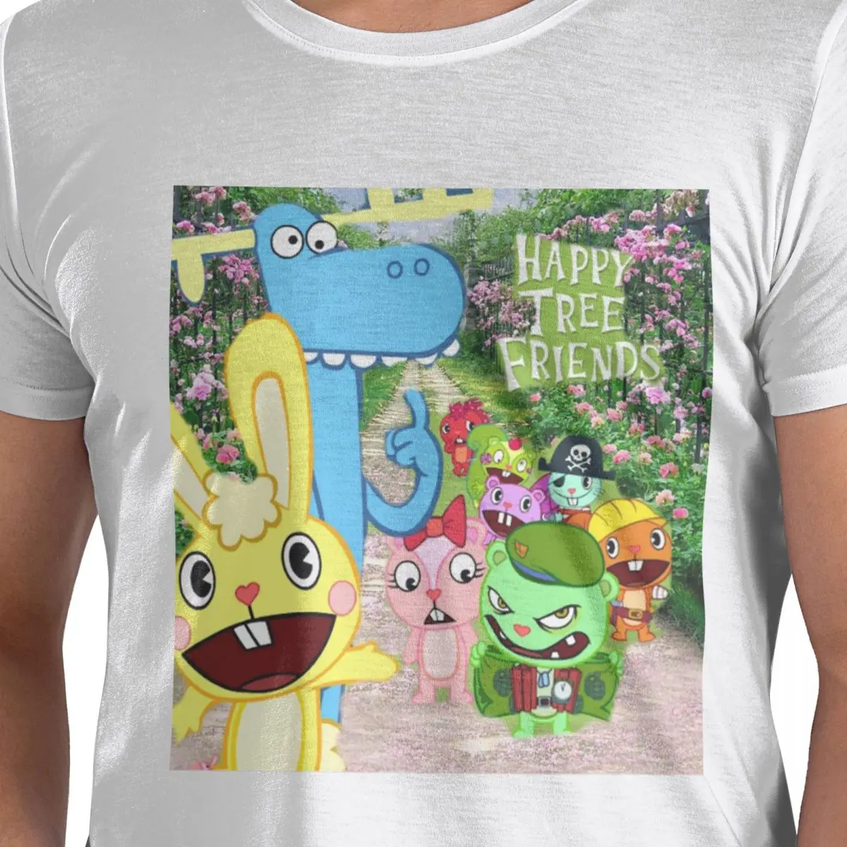 

Happy Tree Friends Flippy Lumpy Cuddles Loving Family Футболка из 100% хлопка Мужские футболки большого размера Мужские футболки с круглым вырезом и коротким рукавом