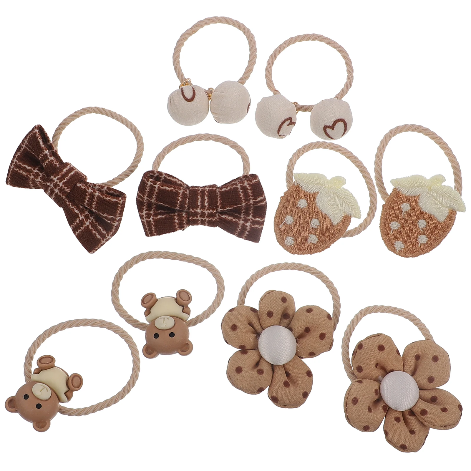 

Ties for Little Girl Cute Hair Ties Flower Bow Decorative Elastic Ponytail Holder s Fine Hair Daily Party