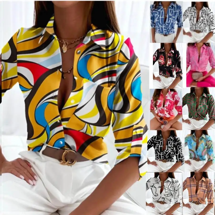 Primavera Autunno Donna Faion Print irt Design Unico Sle Top Ladies Premium Quali Abbigliamento Faionable Ladies irt