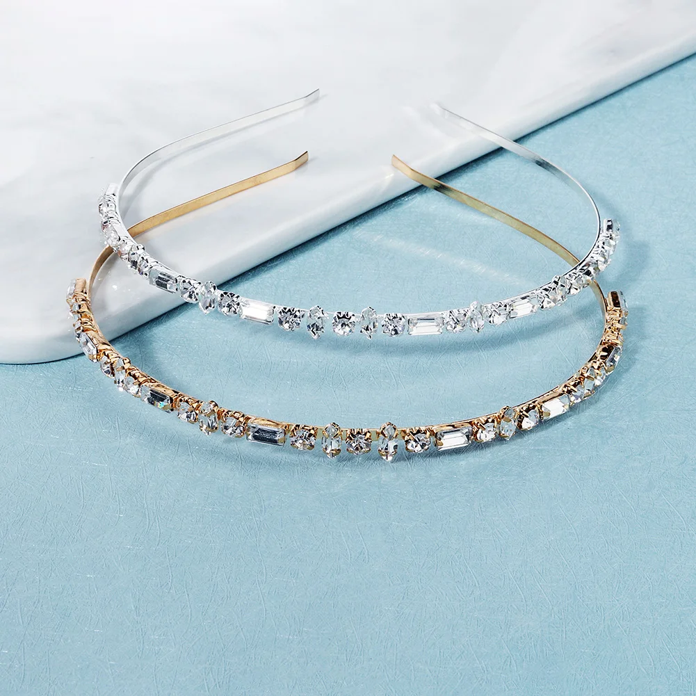 

Золотистая хрустальная повязка на голову, роскошная имитация бриллиантов и цирконов, свадебные украшения для волос, ювелирные изделия для женщин