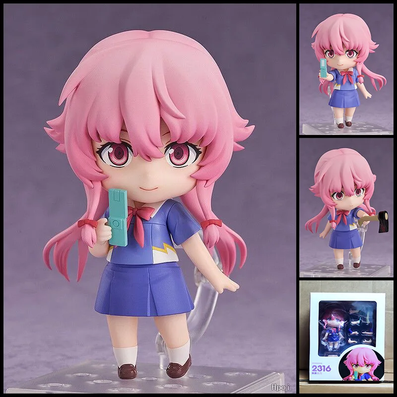 

2316# Pop Up Future Diary Gasai Yuno Anime Girl Mirai Nikki Gasai Yuno Action Figures Collection Model Doll Toy Figurines Gift