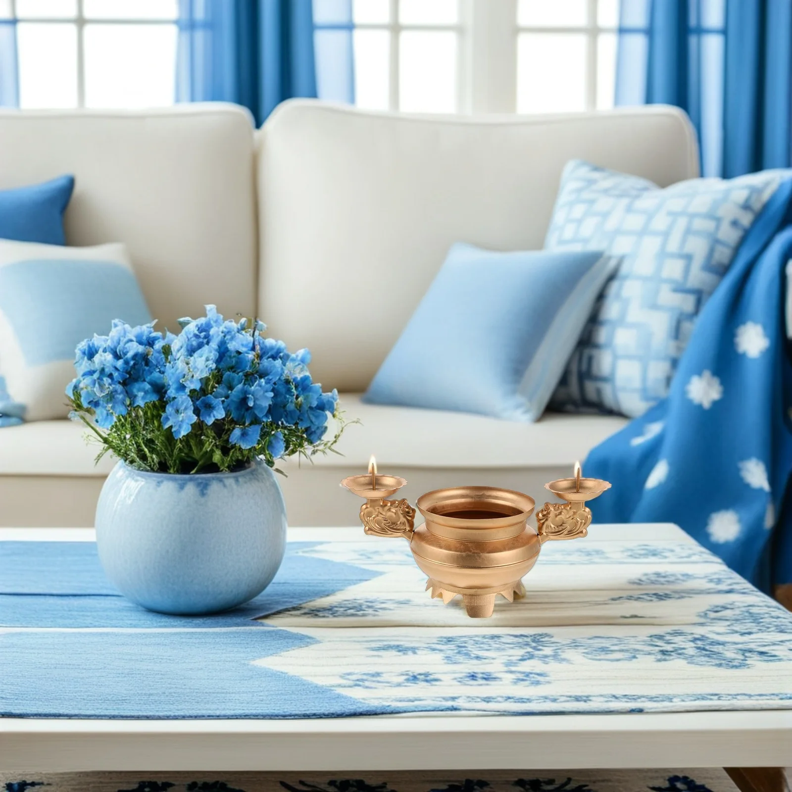 

Decorative Handcrafted Metal Bowl Faux Bronze Finish Indian Diwali Navratri Tea Light Holder Wedding Pooja Floating