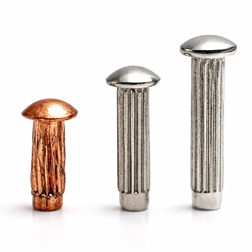10-100pcs M1.6 M2 M3 M4 M5 Name Plate Rivets Aluminum Knurled Rivets 304 Stainless Steel Copper Solid Rivet For Tags Signs Gb827