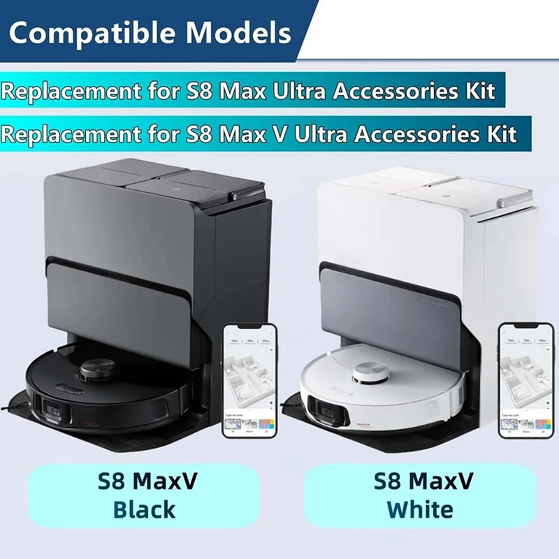 Мешки для пыли для Roborock S8 Maxv Ultra/S8 Max Ultra, запасные части для робота-пылесоса, тряпичные мешки для швабры, подушечки для швабры, аксессуары