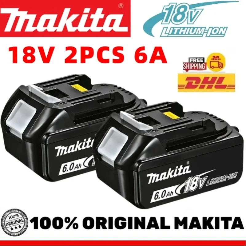 Original Makita BL1860B 18V 6,0Ah Wiederaufladbare Batterie Kompatibel mit BL1830 BL1840 BL1850 Elektrowerkzeug Lithium-Akku