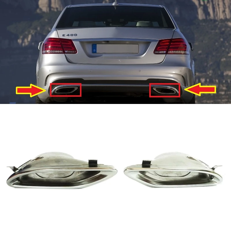 1 Pair Car Exhaust Tip Decoration Outdoor For Mercedes Benz W212 AMG A2124902727 A2124902827