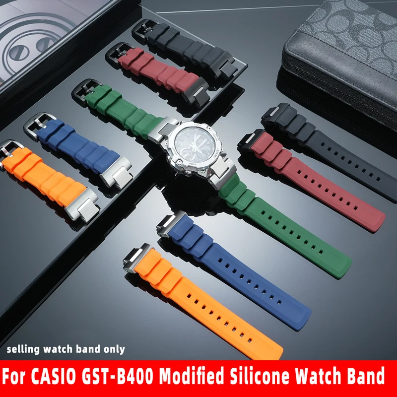 

New High Quality Modified Rubber Watchband For C-asio G-SHOCK GST-B400 GST-B400BD/AD Waterproof Sports Silicone Watch Band Strap