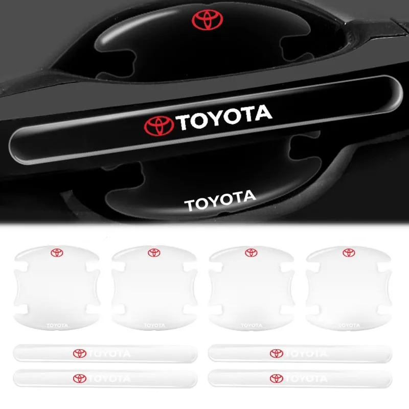 Car Threshold Sticker with Door Handle Bowl Scratch Protective Sticker For Toyota Corolla Camry Rav4 Yaris hilux Auris Prius