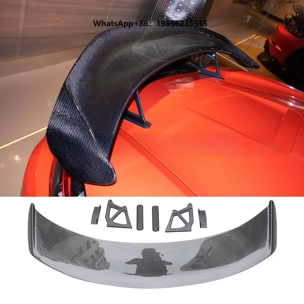 For Style Carbon Fiber Rear Trunk Spoiler Tail Wing Compatible with 718 Cayman Boxster 2017+
