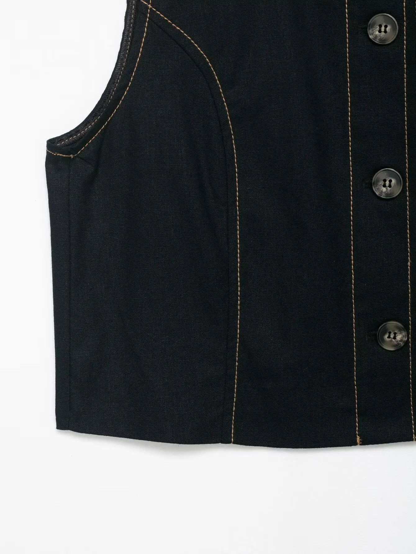 

JNLEAOG Faionable Color Blo Stitched Line Straight Vest Spring New Women's Clothing 8333723 Collar Single Button Pol...