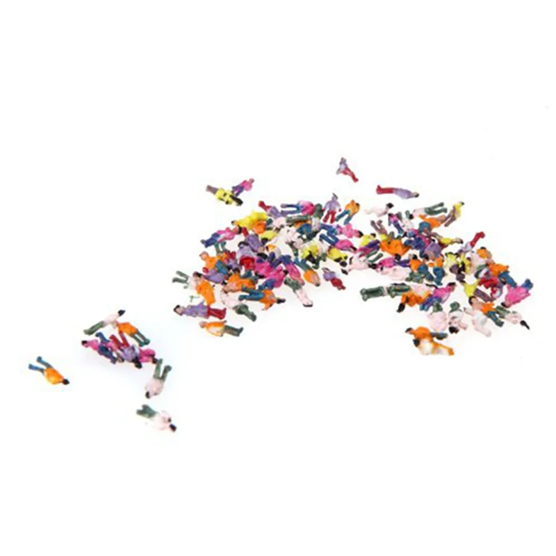 BEDW-1000Pcs Z échelle 1:200 mélange peint modèle personnes Train parc rue passagers figurines