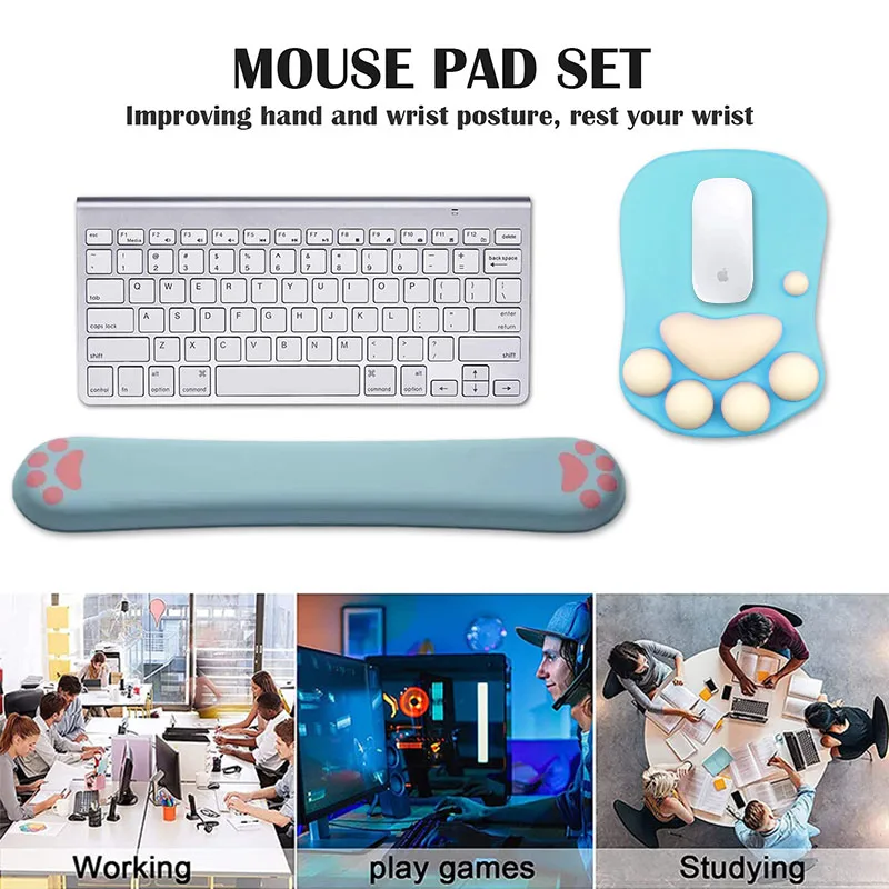 دعم مسند المعصم للوحة الماوس ثلاثية الأبعاد Cat's Paw Circle Coaster Gaming Mouse Pad مريح جل رغوة الذاكرة للكمبيوتر والكمبيوتر المحمول #6