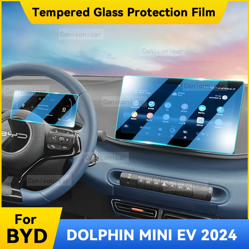 For BYD DOLPHIN MINI EV Seagull 2024 Dashboard Navigation Membrane Car GPS Display Tempered Glass Screen Protective Film