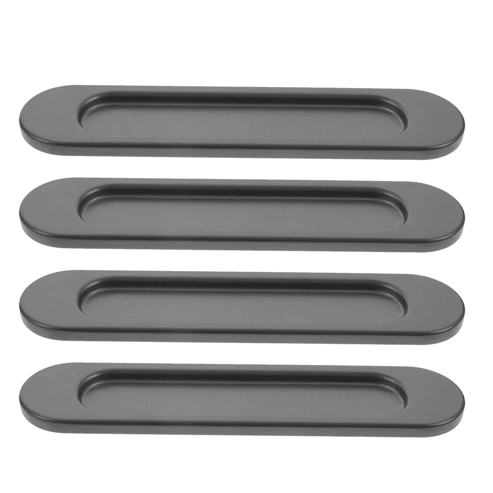 

4 Pcs Door Handles Sliding Pulls Self Stick Cabinet Round Adhesive Grey Recessed Closet Baby