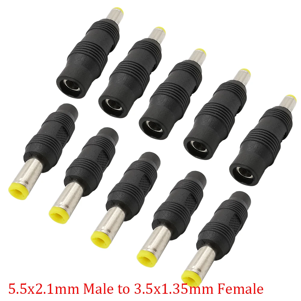 

10Pcs DC Power Male Female Adapter DC Power 5.5x2.1mm Plug To 3.5x1.35mm Jack Tuning Fork Charging Interface Converter Connector